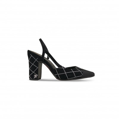 CHANEL 25V ELEGANT QUILTED SLINGBACK HEELS G45509 B19042