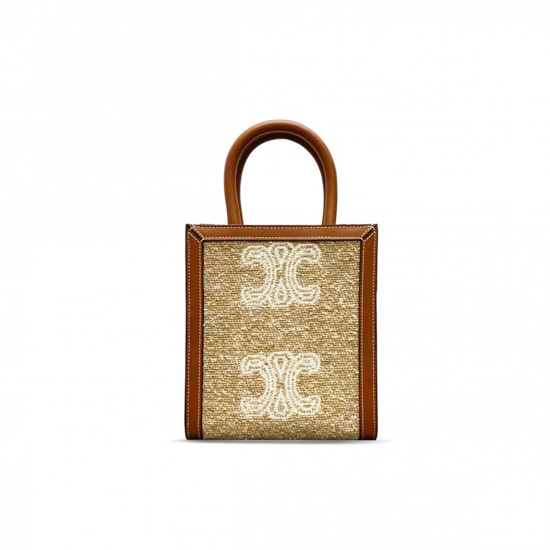 CELINE TRIOPHEE EMBROIDERED MINI CABAS BAG 193302DHW.02NC (21*17*4cm)