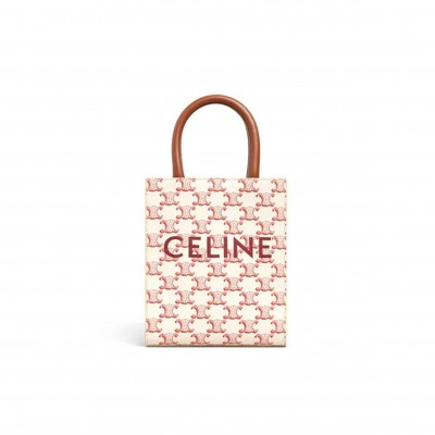 CELINE MINI TOTE IN CABAS TRIOMPHE PRINTS AND LEATHER 194372BZK.27ED (21*17*4cm)