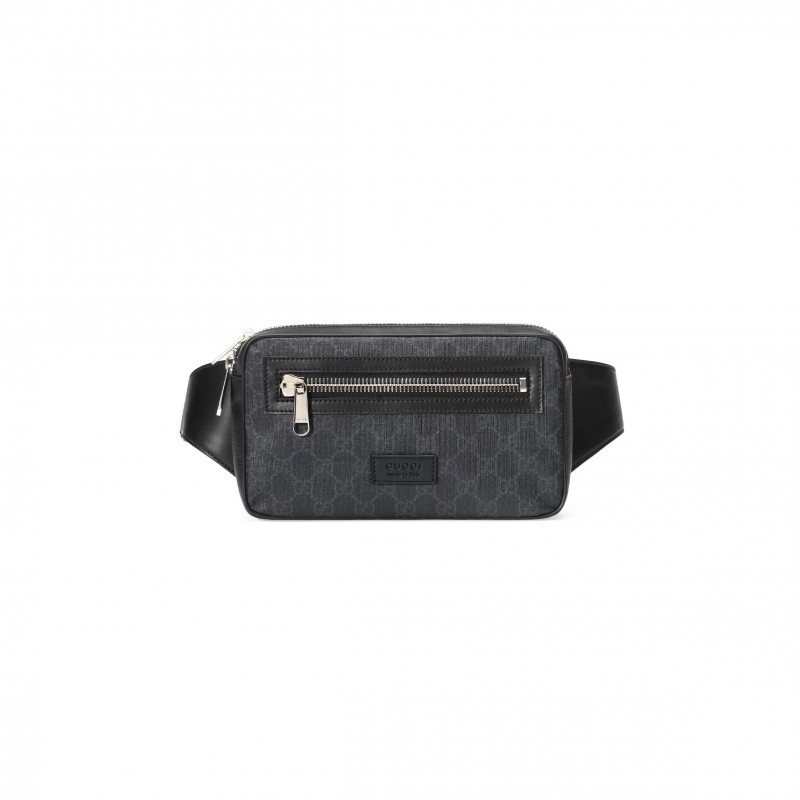 GUCCI GG BLACK SMALL BELT BAG 474293 (24*14*5.5cm) GUCCI GG BLACK SMALL BELT BAG 474293 (24*14*5.5cm)