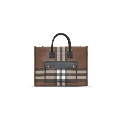 BURBERRY FREYA MEDIUM CANVAS TOTE BAG 80523311 (40*30*16cm)