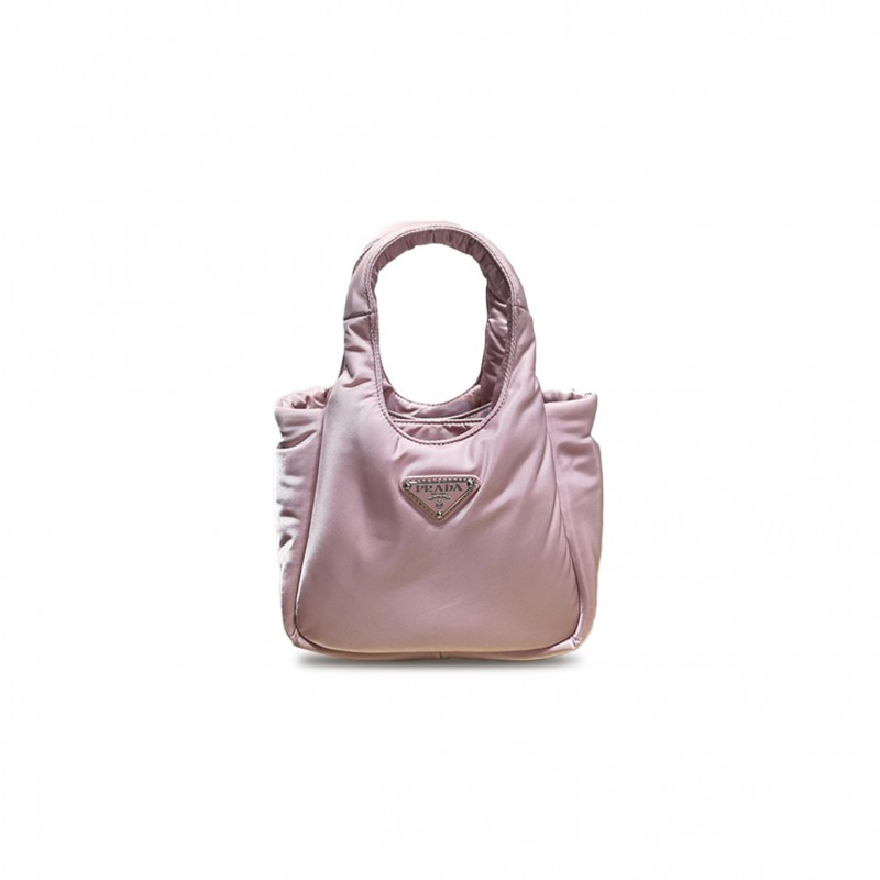 PRADA PINK RE-NYLON MINI PADDED SOFT TOTE 1BA359 (18*16*10cm) 