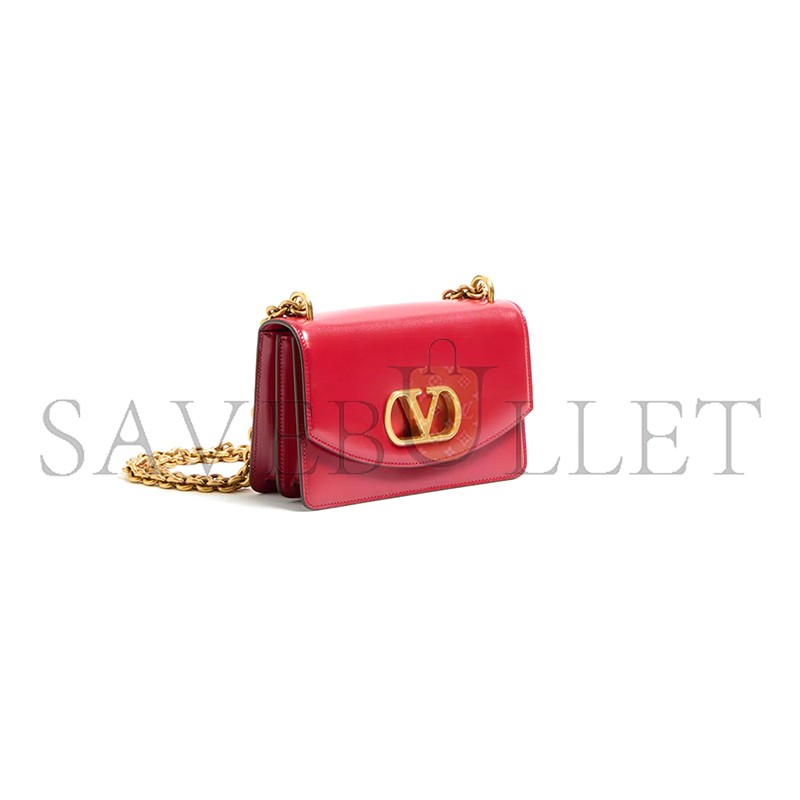 VALENTINO SMALL VALENTINO GARAVANI VAIN SHOULDER BAG IN SHINY CALFSKIN 6W0B0R17GCB_0RO (19.5*13*7cm)