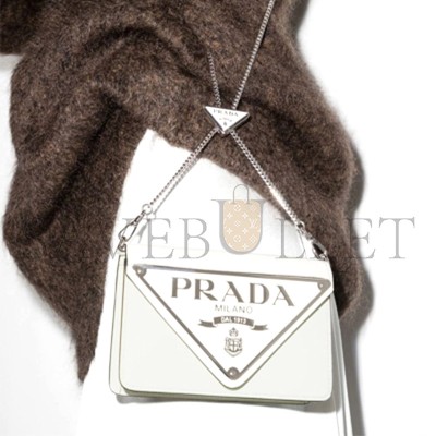 PRADA MINI BORSE FLAP SHOULDER BAG IN WHITE 1BH189 (17*9.5*3.5cm) PRADA MINI BORSE FLAP SHOULDER BAG IN WHITE 1BH189 (17*9.5*3.5cm)