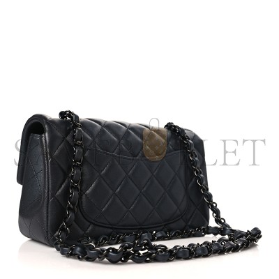 CHANEL LAMBSKIN QUILTED MINI RECTANGULAR FLAP SO BLACK 1312602 (20*12*6cm)