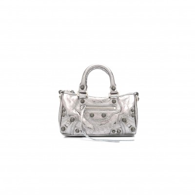 BALENCIAGA LE CAGOLE SHOULDER BAG IN SILVER 7856900GT3Y8122 (19.8*14*11.9cm)