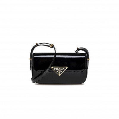 PRADA LOGO-PLAQUE LEATHER SHOULDER BAG 1BD339 (20.5*10.5*4cm) 