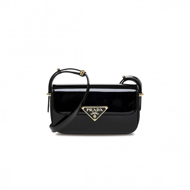 PRADA LOGO-PLAQUE LEATHER SHOULDER BAG 1BD339 (20.5*10.5*4cm) 
