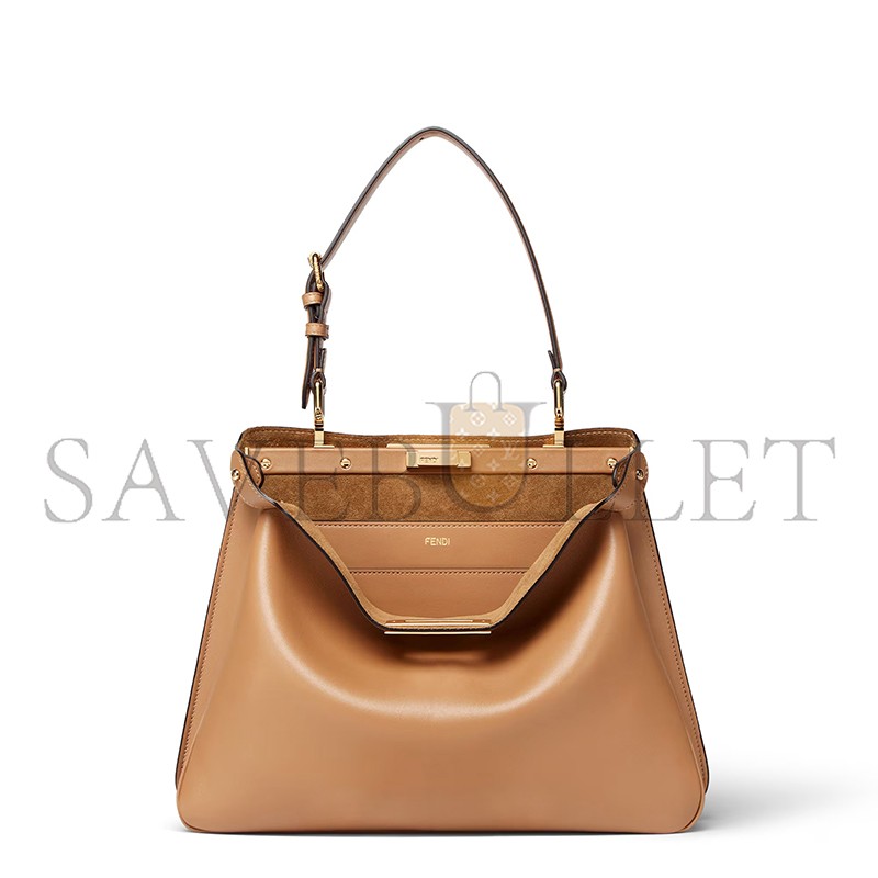 FENDI PEEKABOO SOFT MEDIUM CAPPUCCINO-COLORED LEATHER BAG 8BN353AOVHF19P8 (33*25.5*10cm) FENDI PEEKABOO SOFT MEDIUM CAPPUCCINO-COLORED LEATHER BAG 8BN353AOVHF19P8 (33*25.5*10cm)