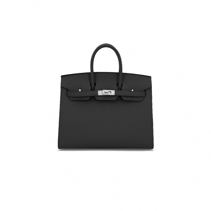 HERMES BIRKIN 30 SELLIER EPSOM LEATHER CK89 NOIR BLACK SILVER BUCKLE 101329 (30*22*15cm)