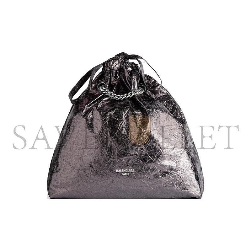 BALENCIAGA WOMEN'S CRUSH TOTE BAG MEDIUM IN SILVER 7429412AATG1314 (46*39.9*14cm)