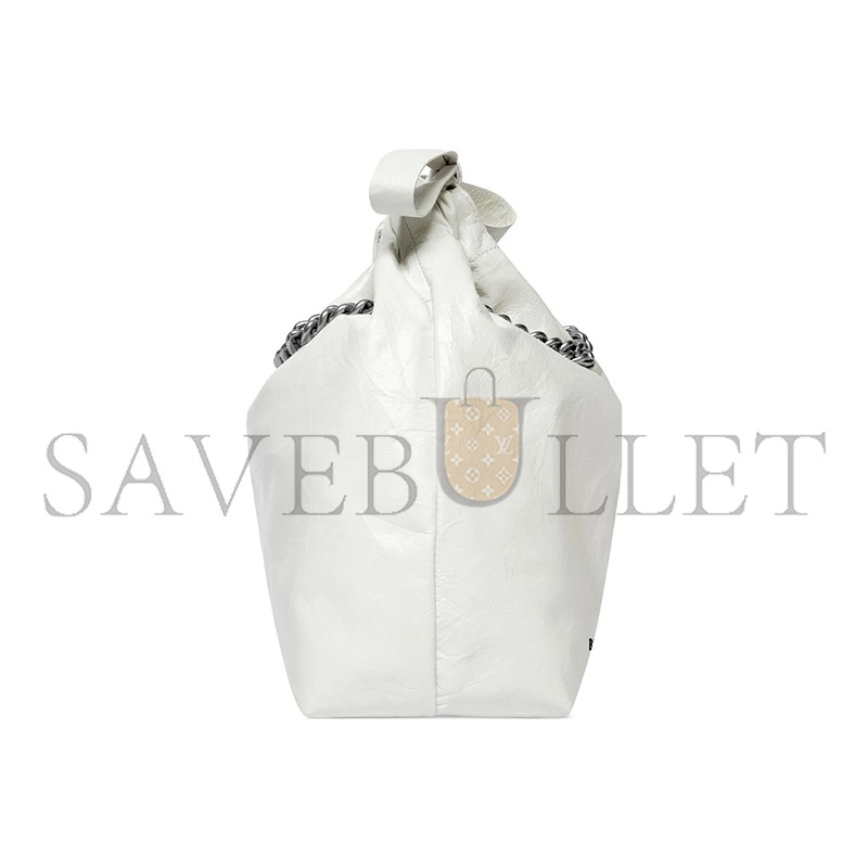 BALENCIAGA WOMEN'S CRUSH TOTE BAG SMALL IN WHITE 742942210IU9001 (25.9*23.9*9.9cm)