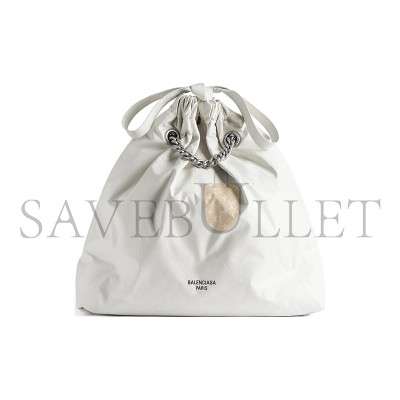 BALENCIAGA WOMEN'S CRUSH TOTE BAG MEDIUM IN WHITE 742941210IU9001 (46*39.9*14cm) BALENCIAGA WOMEN'S CRUSH TOTE BAG MEDIUM IN WHITE 742941210IU9001 (46*39.9*14cm)