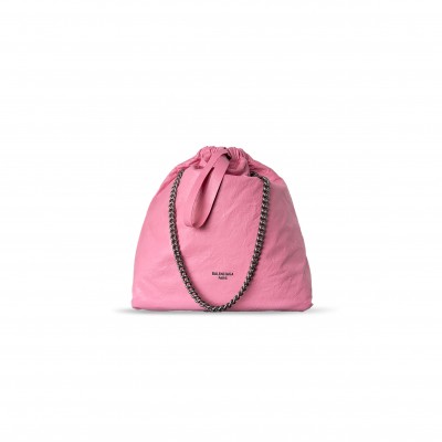 BALENCIAGA WOMEN'S CRUSH TOTE BAG MEDIUM IN PINK 742941200IU9001 (46*39.9*14cm) BALENCIAGA WOMEN'S CRUSH TOTE BAG MEDIUM IN PINK 742941200IU9001 (46*39.9*14cm)