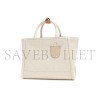 PRADA BRAND-TYPOGRAPHY LINEN-BLEND TOTE BAG 1BG474 (31*24*13cm) 