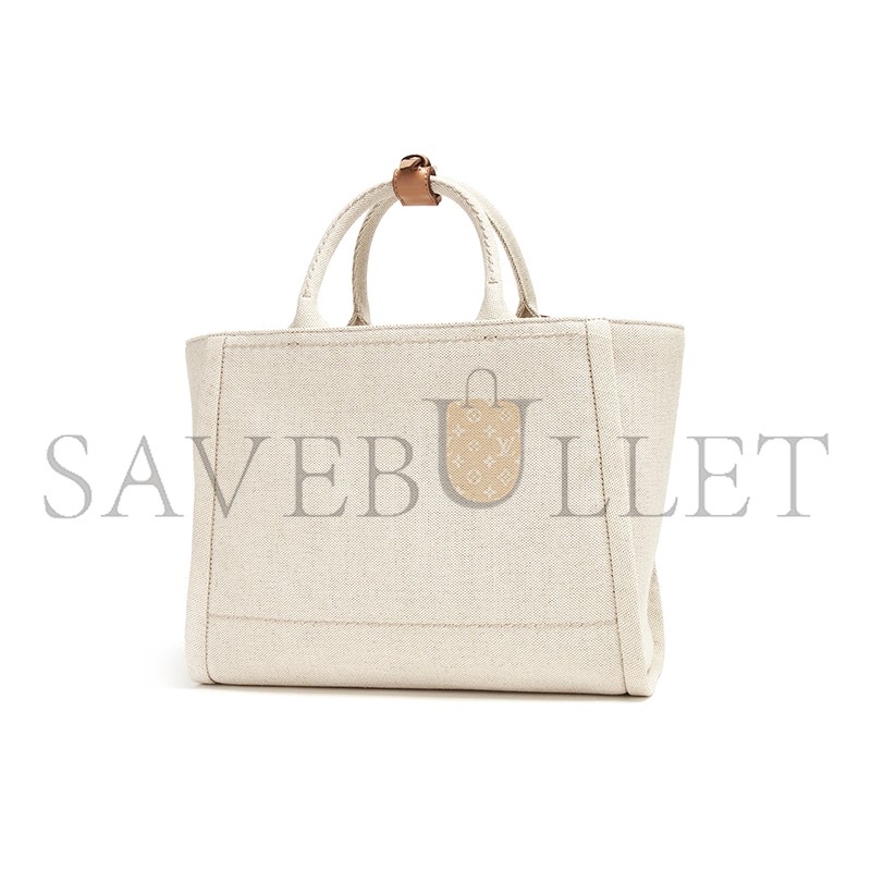 PRADA BRAND-TYPOGRAPHY LINEN-BLEND TOTE BAG 1BG474 (31*24*13cm) 