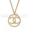 CHANEL GOLD GOLD CC CIRCLE NECKLACE FF8175