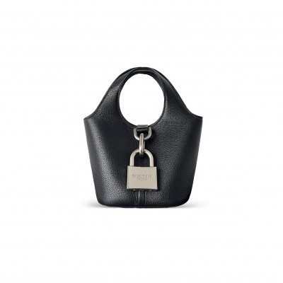BALENCIAGA WOMEN'S LOCKER HOBO BAG SMALL IN BLACK 7716252AAWC1000 (24*23*9.9cm)