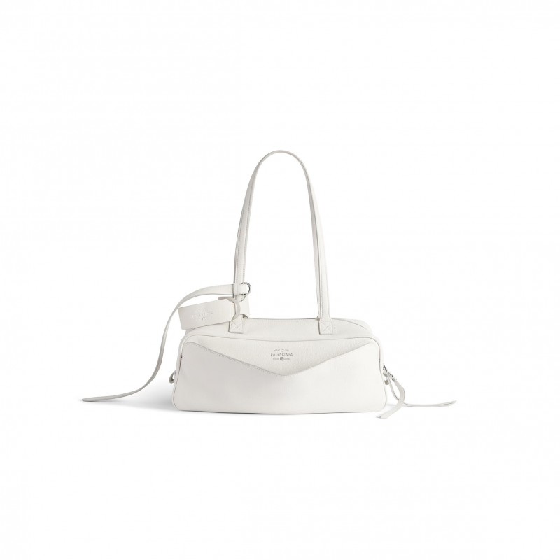 BALENCIAGA WOMEN'S CARRIE BOWLING BAG SMALL IN WHITE 8329202ABNP9016 (30.9*11.9*11.9cm) BALENCIAGA WOMEN'S CARRIE BOWLING BAG SMALL IN WHITE 8329202ABNP9016 (30.9*11.9*11.9cm)