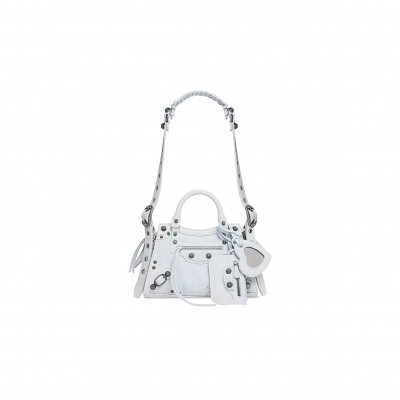 BALENCIAGA SMALL NEO CAGOLE CITY IN DENIM LIGHT BLUE 700940210B08104 (25.9*17.8*11.4cm)