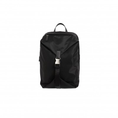 PRADA BLACK RE-NYLON AND SAFFIANO LEATHER BACKPACK 2VZ028 (43*29*16cm) 
