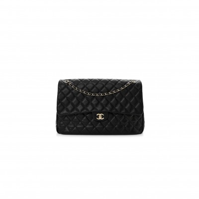 CHANEL CAVIAR QUILTED XXL TRAVEL FLAP BAG BLACK AS4661 (41*27*11cm)