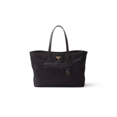 PRADA PRADA RE-EDITION 1978 LARGE RE-NYLON AND SAFFIANO LEATHER TOTE BAG 1BG527 (43*31*15cm)