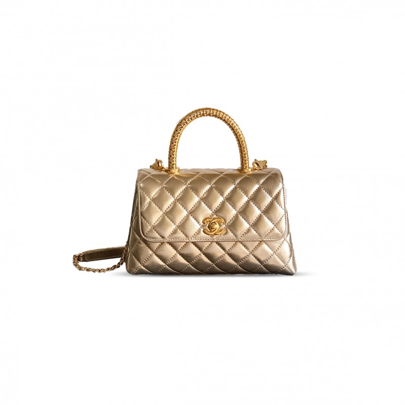 CHANEL MASTER 25A CALFSKIN QUILTED TOP HANDLE FLAP BAG 382469 (23*14*8cm)