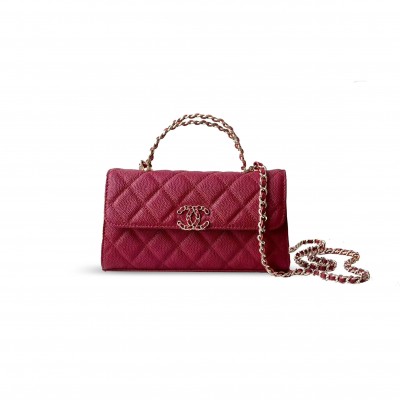 CHANEL FLAP PHONE HOLDER WITH CHAIN GRAINED SHINY AP3238 (18*10*4.5cm) CHANEL FLAP PHONE HOLDER WITH CHAIN GRAINED SHINY AP3238 (18*10*4.5cm)
