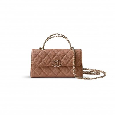 CHANEL FLAP PHONE HOLDER WITH CHAIN GRAINED SHINY AP3238 (18*10*4.5cm) CHANEL FLAP PHONE HOLDER WITH CHAIN GRAINED SHINY AP3238 (18*10*4.5cm)