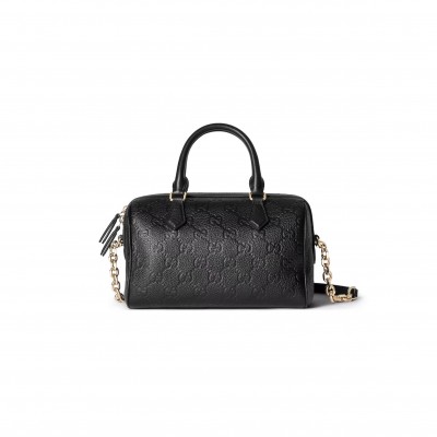 GUCCI GG EMBLEM MEDIUM BOSTON BAG 815255 (25.5*16*14cm)