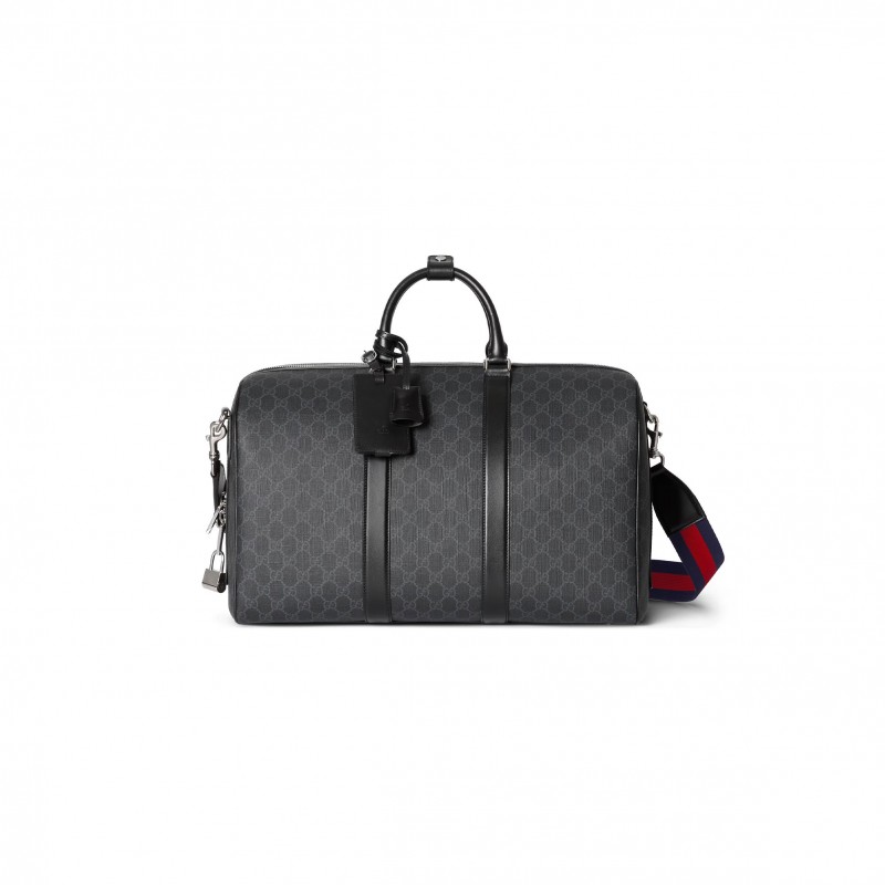 GUCCI GG BLACK MEDIUM DUFFLE BAG 792074 (45*30*24.5cm) GUCCI GG BLACK MEDIUM DUFFLE BAG 792074 (45*30*24.5cm)