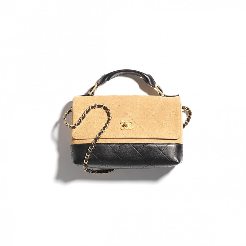 CHANEL LARGE FLAP BAG WITH TOP HANDLE AS5637 (29*18*8cm) CHANEL LARGE FLAP BAG WITH TOP HANDLE AS5637 (29*18*8cm)