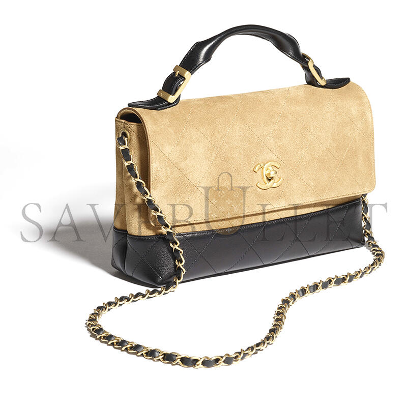 CHANEL LARGE FLAP BAG WITH TOP HANDLE AS5637 (29*18*8cm) CHANEL LARGE FLAP BAG WITH TOP HANDLE AS5637 (29*18*8cm)