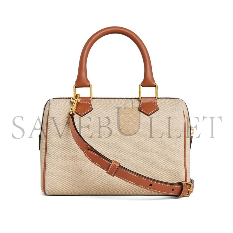 CELINE SMALL BOSTON CUIR TRIOMPHE IN TEXTILE AND CALFSKIN 113773DU3.05LU (20*14*10cm)