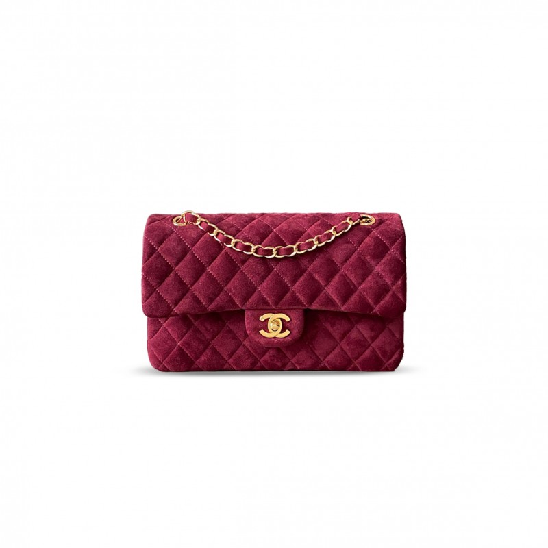 CHANEL MASTER SUEDE MEDIUM DOUBLE FLAP SHOULDER BAG 306482 (25*16*8cm)