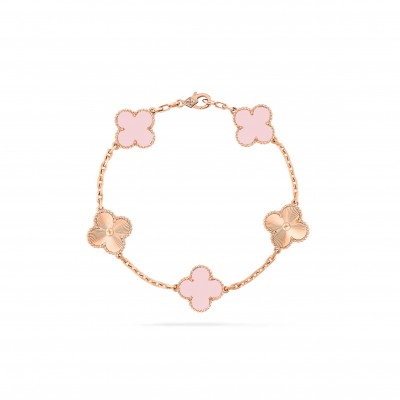 VAN CLEEF ARPELS VINTAGE ALHAMBRA BRACELET ROSE GOLD 610030