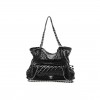 CHANEL PATENT NET LARGE LA MADRAGUE TOTE BLACK 1124296 (36*34*12cm)
