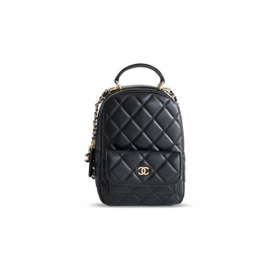 CHANEL MASTER CLASSIC CC CHAIN POCKET BACKPACK QUILTED LAMBSKIN MINI AP3753 (18*13*9cm)