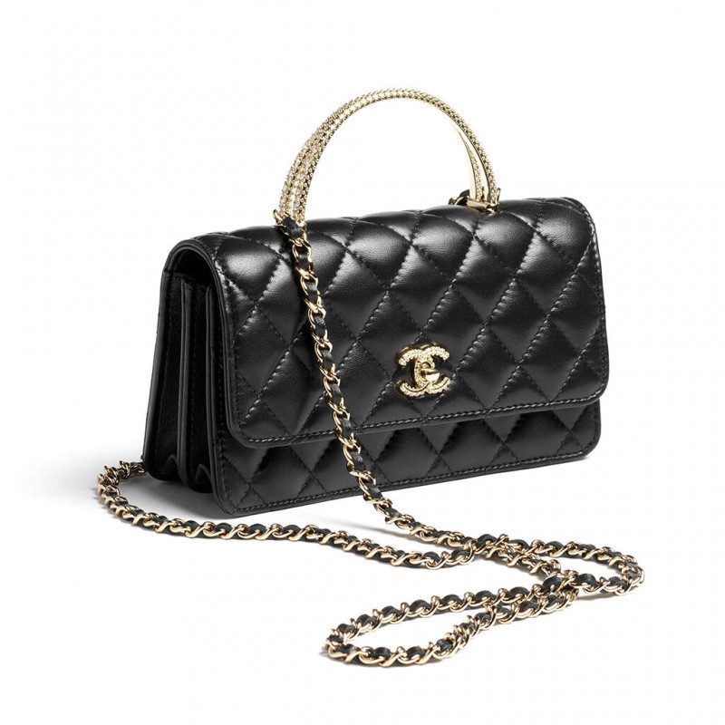 CHANEL MASTER CLUTCH WITH CHAIN LAMBSKIN, STRASS & GOLD-TONE METAL BLACK AP4831 (18.5*11*6cm) CHANEL MASTER CLUTCH WITH CHAIN LAMBSKIN, STRASS & GOLD-TONE METAL BLACK AP4831 (18.5*11*6cm)