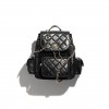 CHANEL MASTER BACKPACK MESH, SHINY LAMBSKIN & GOLD-TONE METAL BLACK AS5484 (25*23*14cm)