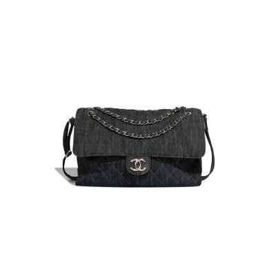 CHANEL TIMELESS MAXI DENIM DARK BLUE 515356 (40*30*11cm)