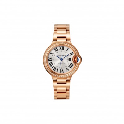 CARTIER BALLON BLEU DE 33MM AUTOMATIC MOVEMENT ROSE GOLD DIAMONDS WJBB0036