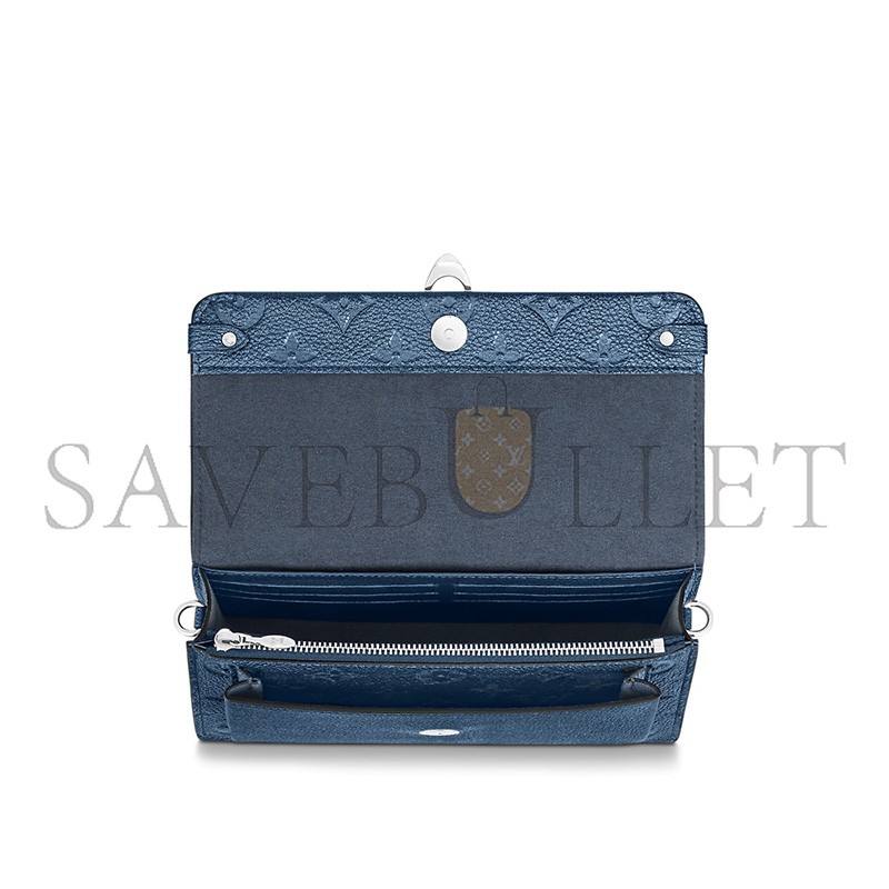 LOUIS VUITTON MASTER PLATINE MONOGRAM EMPREINTE VAVIN CHAIN WALLET SILVER HARDWARE M59077 (19*12*4cm)