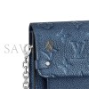 LOUIS VUITTON MASTER PLATINE MONOGRAM EMPREINTE VAVIN CHAIN WALLET SILVER HARDWARE M59077 (19*12*4cm)
