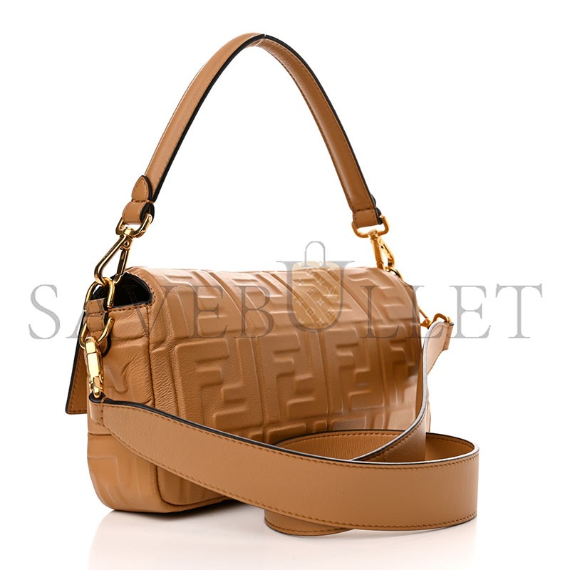 FENDI NAPPA FF 1974 EMBOSSED BAGUETTE MIELE SCURO 1449597 (27*15*5cm)