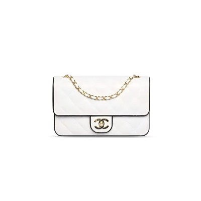 CHANEL MASTER WOC BLACK AND WHITE CHAIN WALLET SHOULDER BAG AP4511 (19*12*3.5cm)