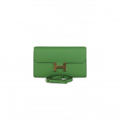 HERMES CONSTANCE WALLET TO GO VERT YUCCA EPSOM GOLD HARDWARE 436571 (19*15*4cm)