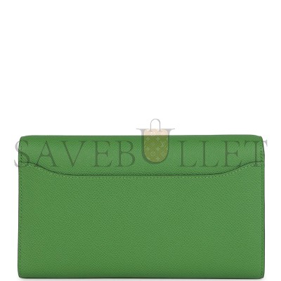 HERMES CONSTANCE WALLET TO GO VERT YUCCA EPSOM GOLD HARDWARE 436571 (19*15*4cm)