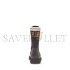 FENDI ROCKOKO BLACK LEATHER BIKER BOOTS WITH STRETCH FABRIC 8T6780A3H4F13MC